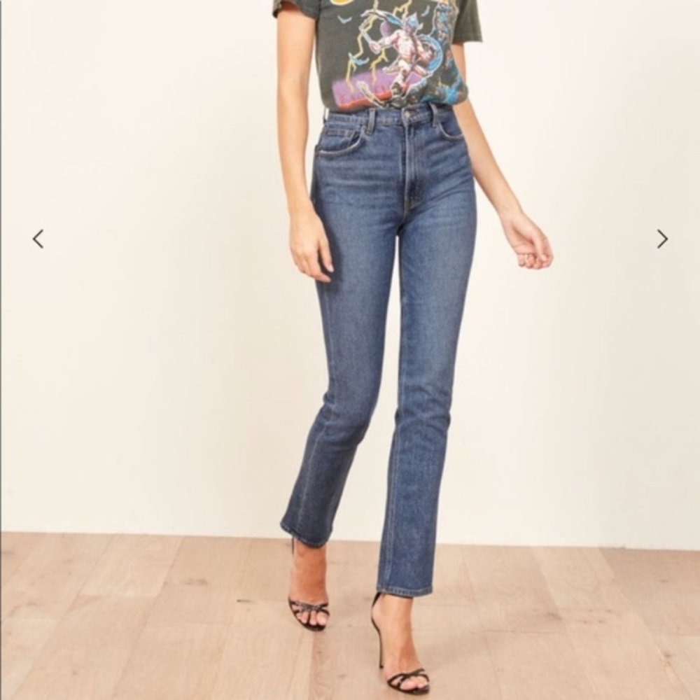 Reformation Liza High Straight Jeans Kasai Wash